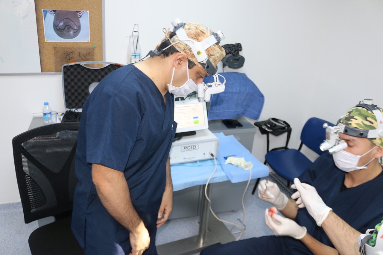 The first FUE Hair Transplant training of 2018 Dr. Aamir and Dr. Madi